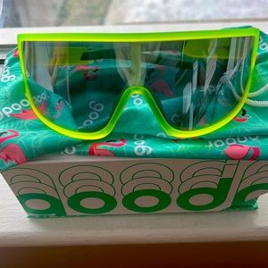 Neon Lime Shield Sunglasses -